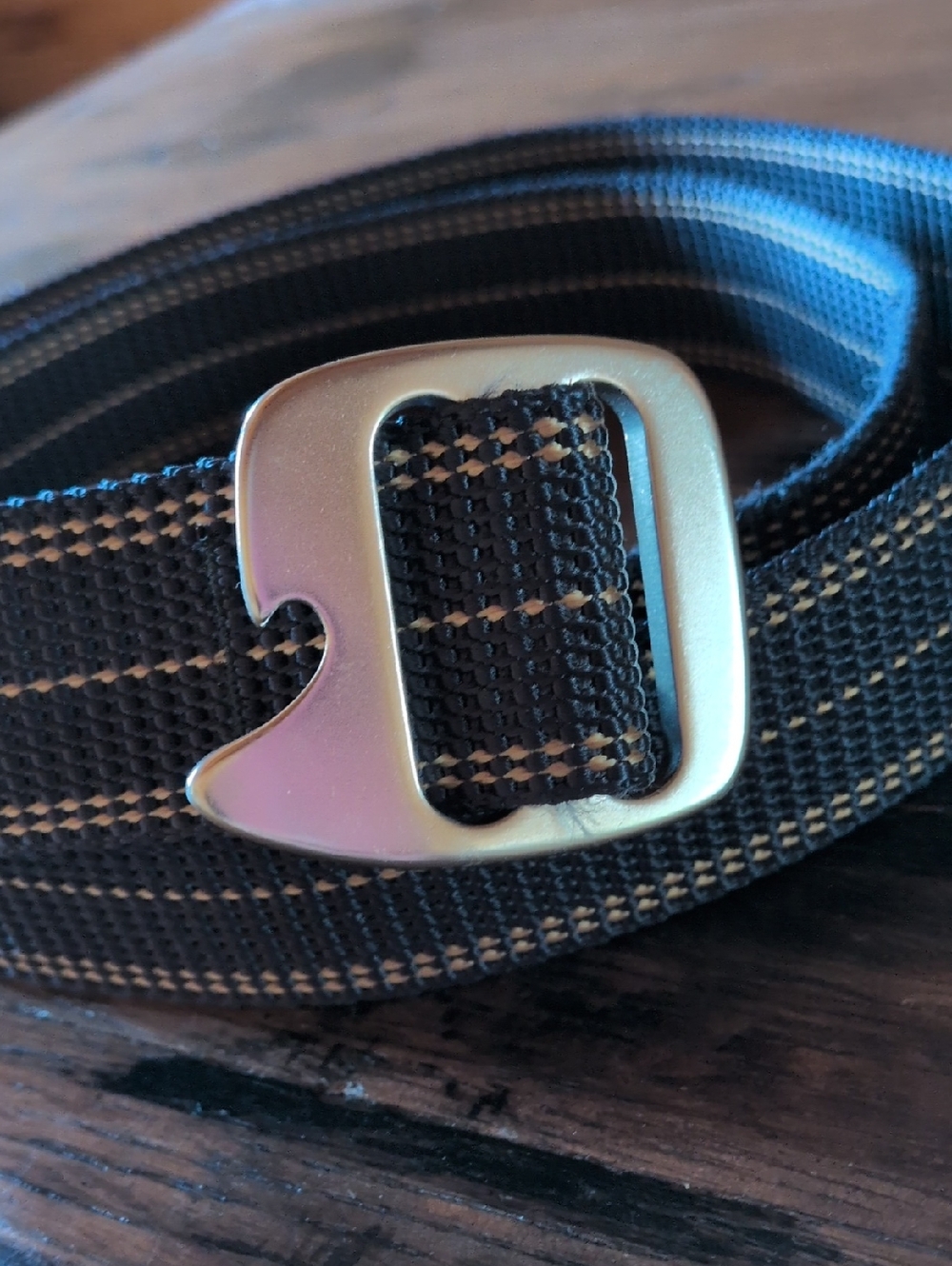 USA made Like New! Bison Designs Webbing Belt w/ Bottle Opener Buckle. XL - Picture 3 of 8